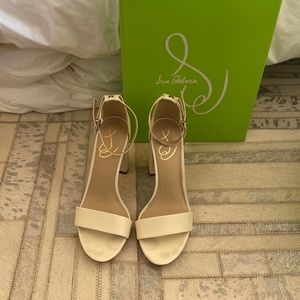 Sam Edelman Yaro Satin block heels size 7.5 in Pearl ivory